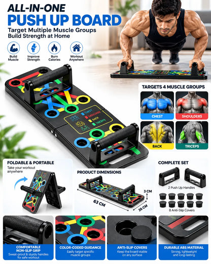 EzyBreath push-up board with non-slip handles for home and gym strength training