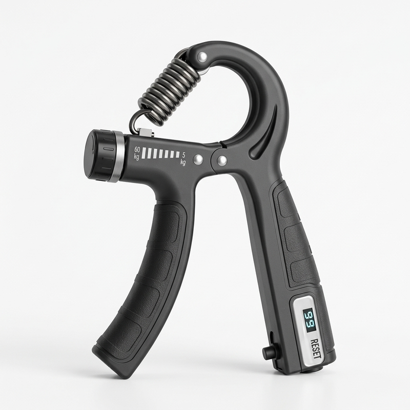 EzyBreath adjustable hand gripper with digital repetition counter for grip strength training