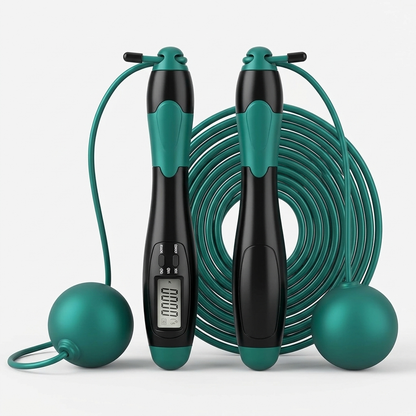 EzyBreath smart cordless digital jump rope with handle display for home cardio workouts