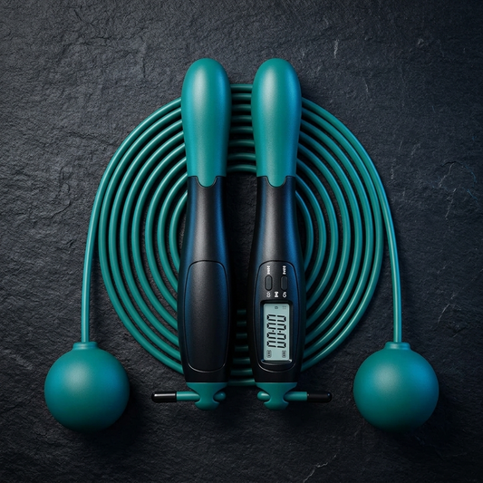 EzyBreath cordless skipping rope with digital skip counter and adjustable rope