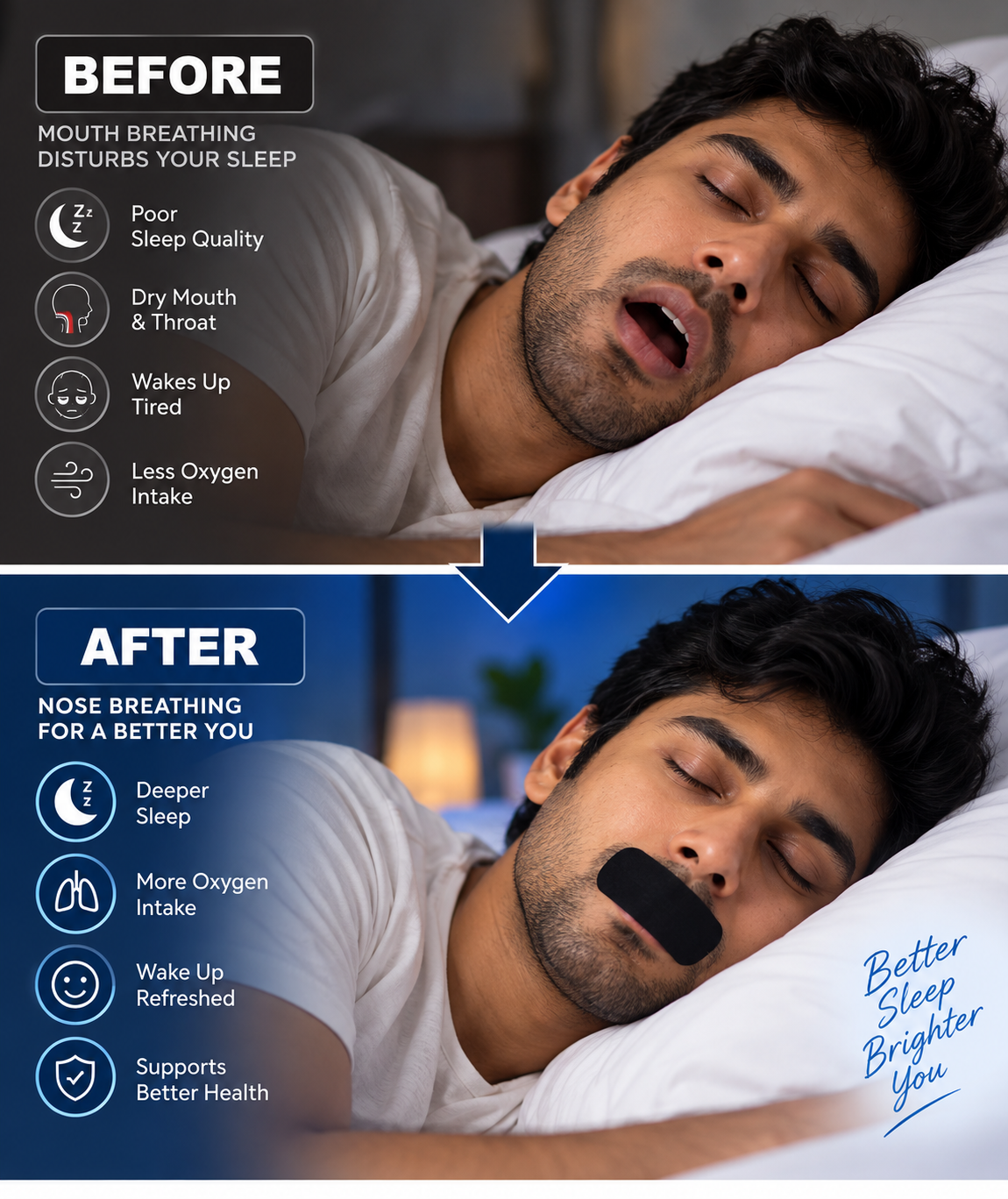 Premium Sleep Tape – Mouth Tape Patch (30 Pcs | 1 Month Supply)