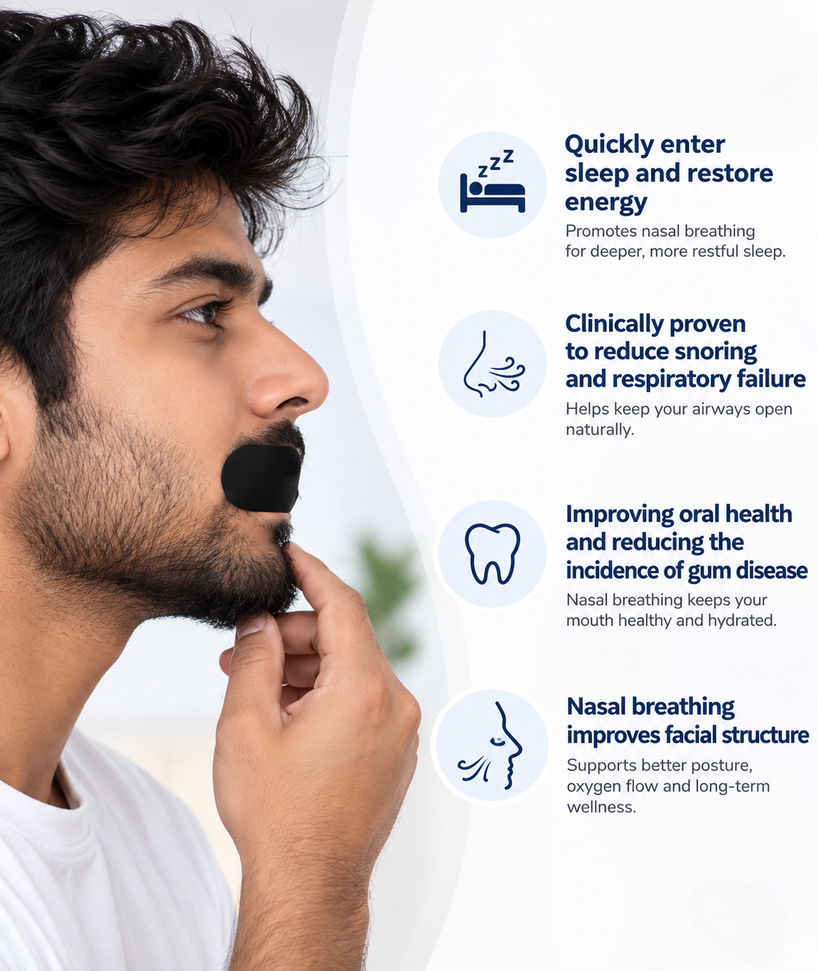 Premium Sleep Tape – Mouth Tape Patch (30 Pcs | 1 Month Supply)